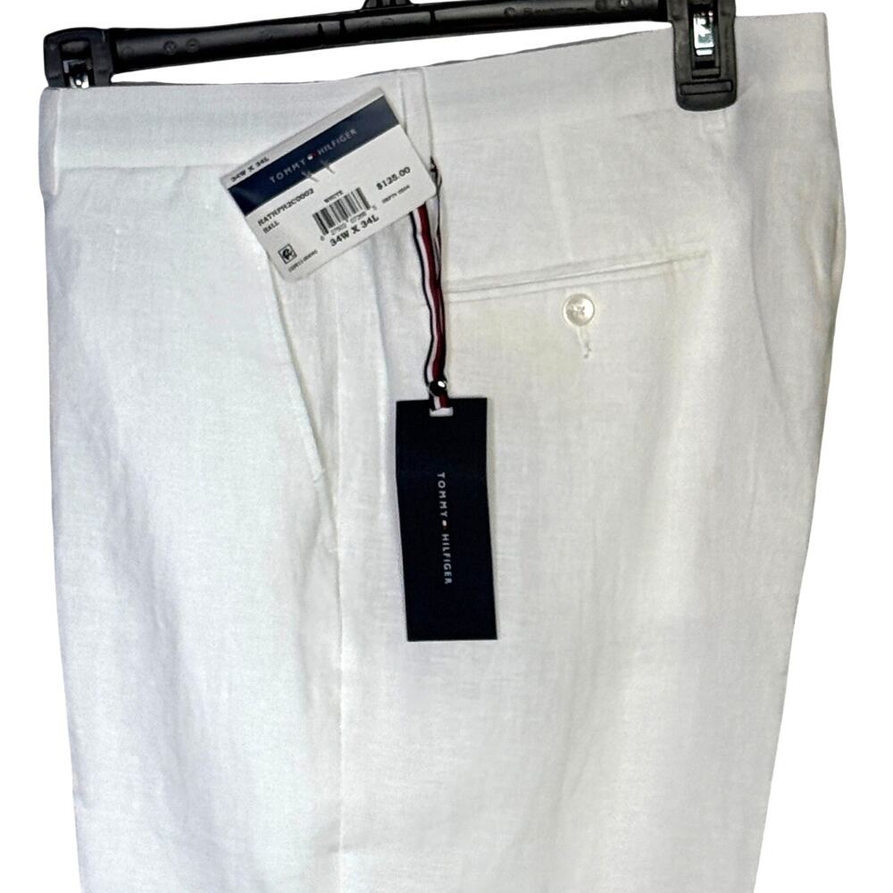 Tommy Hilfiger White Linen Dress Pants